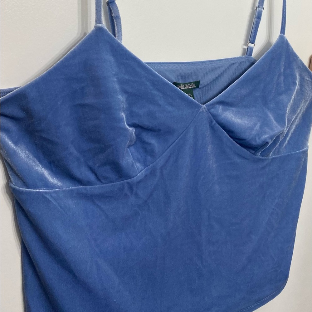 plus size blue crop top